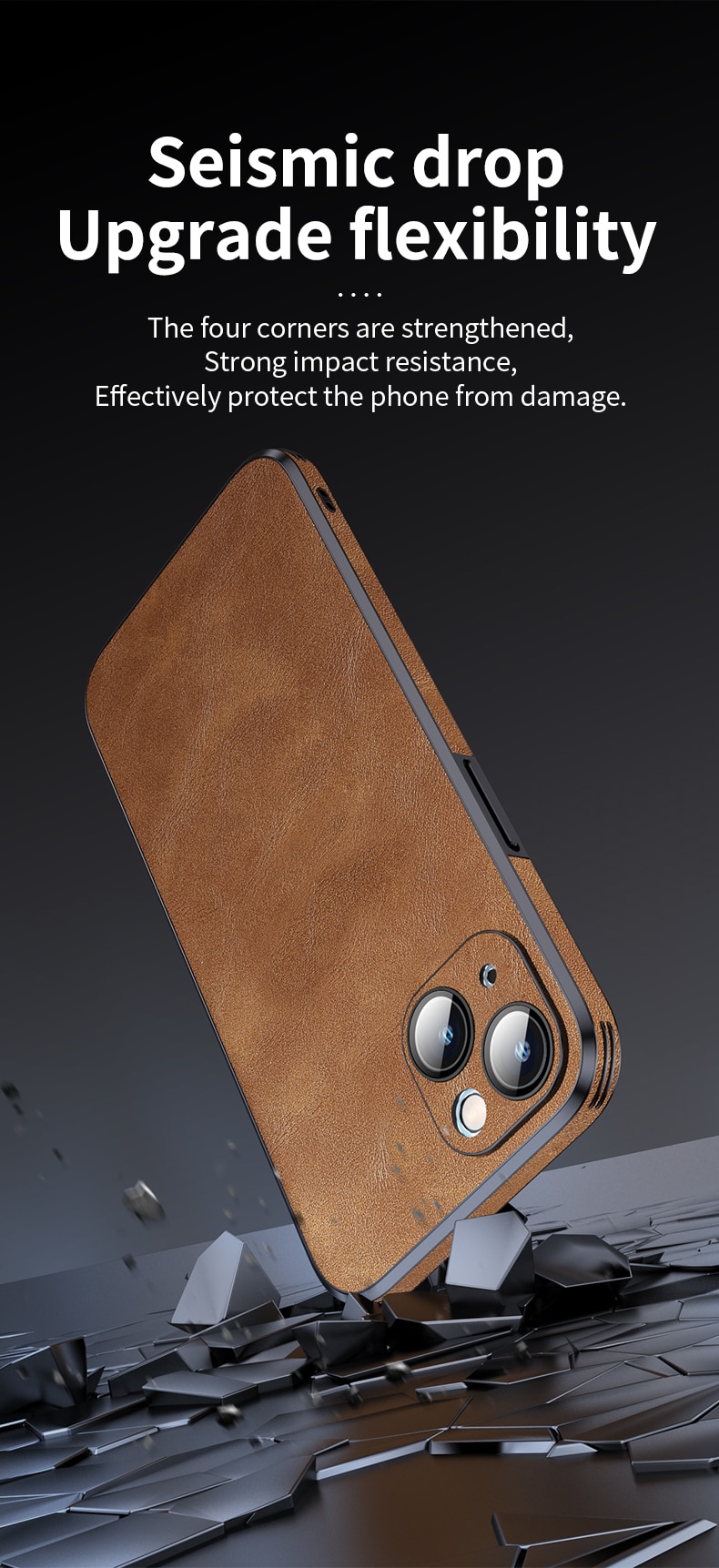 Silicone Leather Lens Protector Case For iPhone