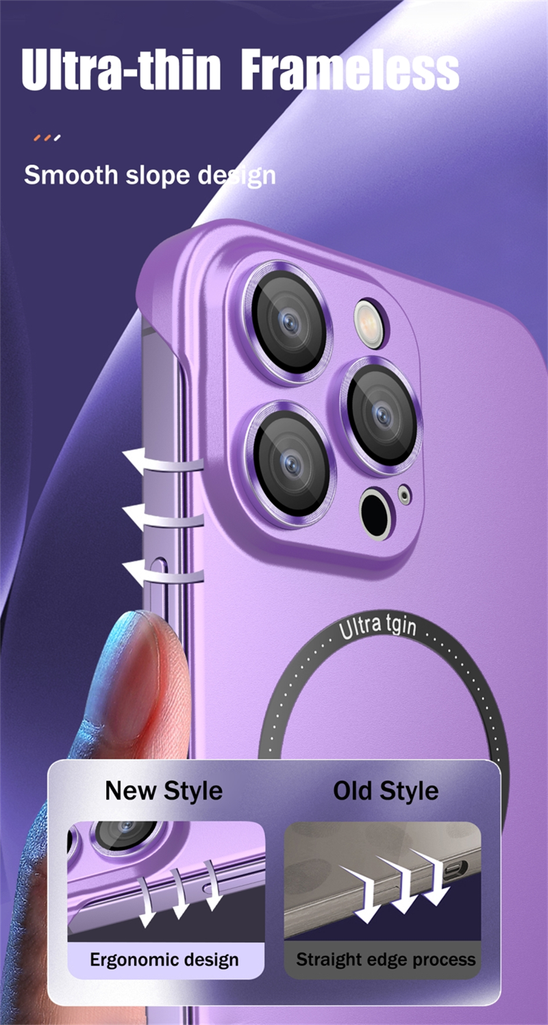 Matte Plating Frameless Hard Case For iPhone