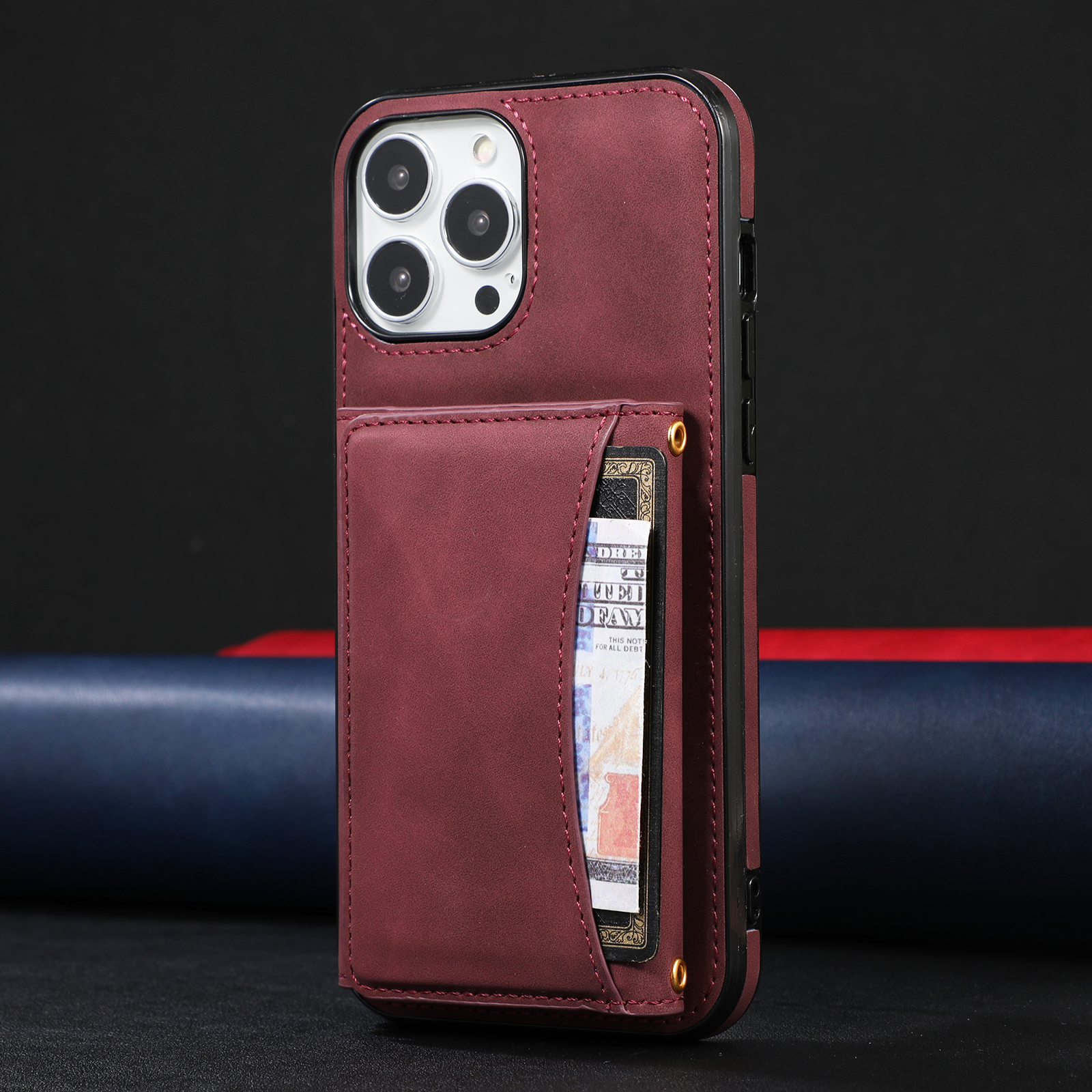 Wallet Leather Cards Holder Case For iPhone