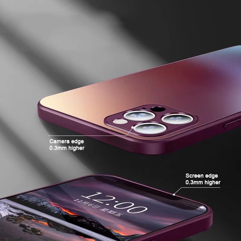 Luxury Frosted Glass Shockproof Case for iPhone