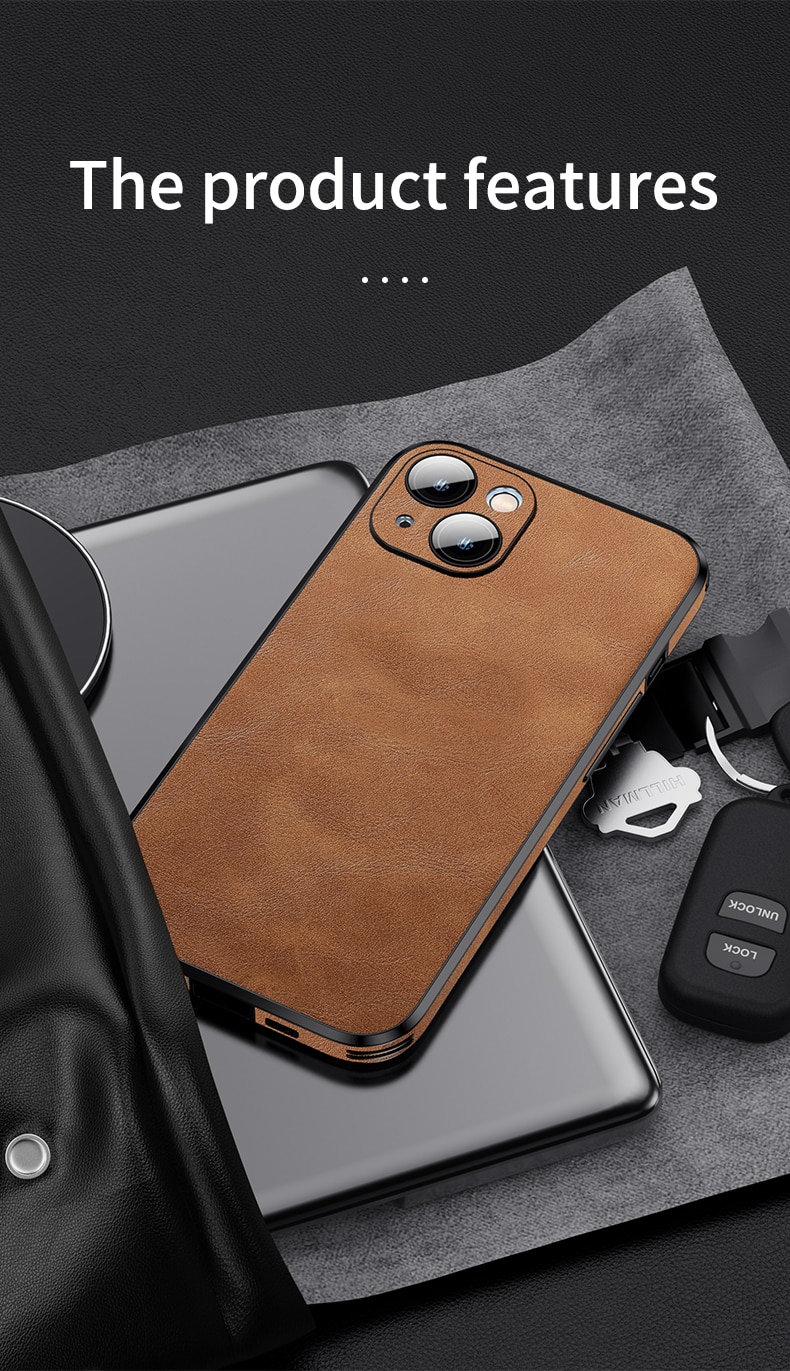 Silicone Leather Lens Protector Case For iPhone