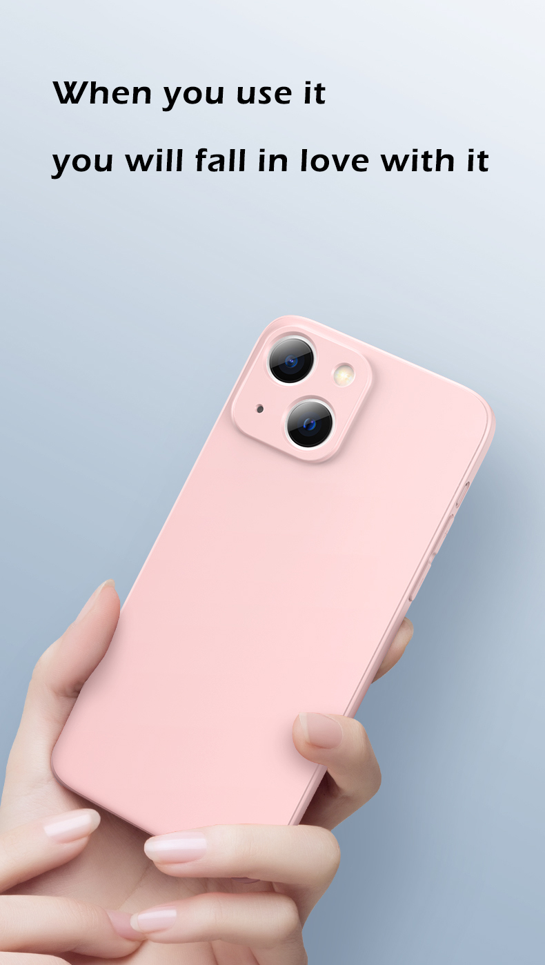 Original Square Liquid Silicone Case For iPhone