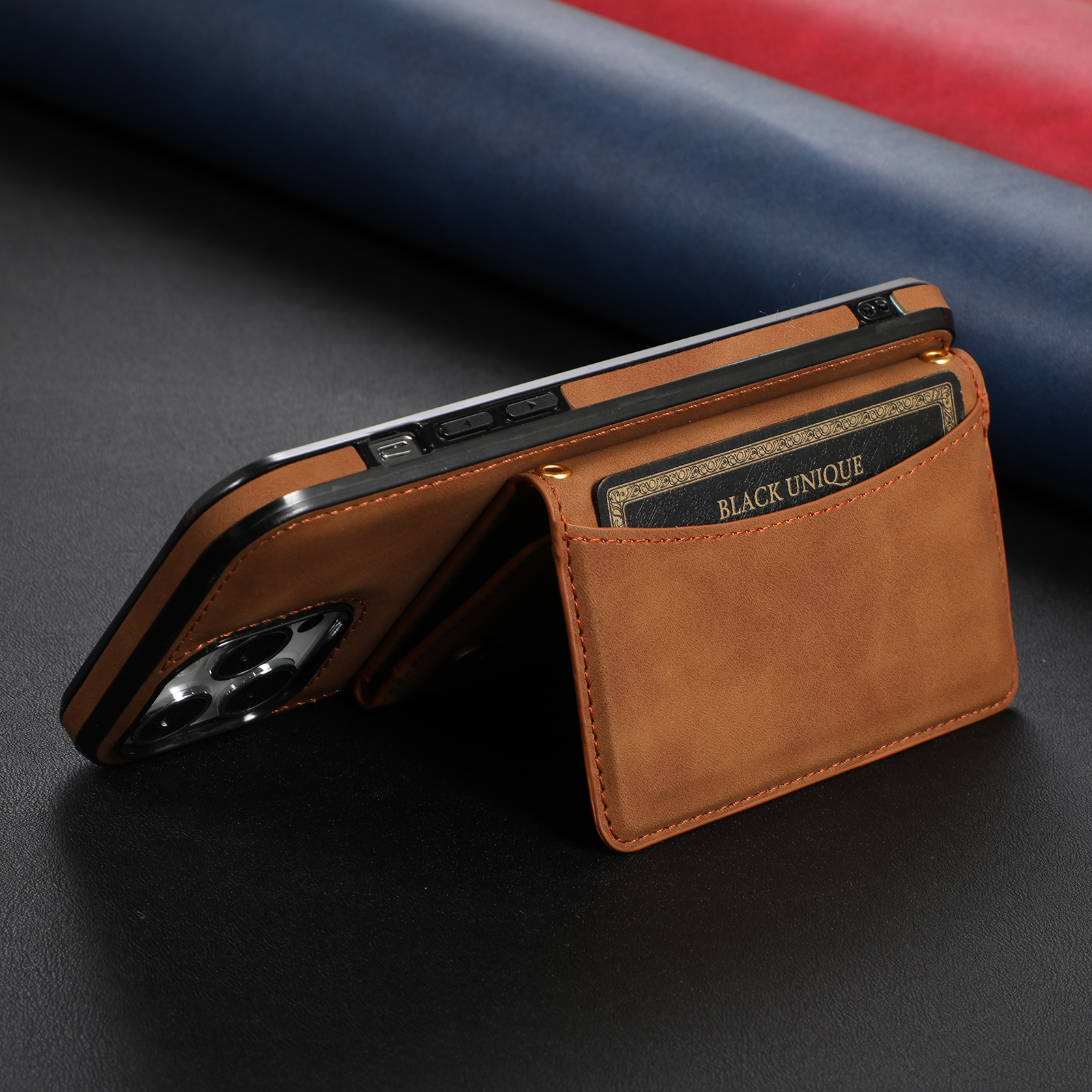 Wallet Leather Cards Holder Case For iPhone