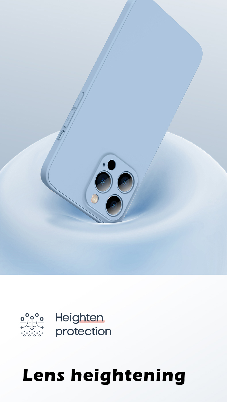 Original Square Liquid Silicone Case For iPhone