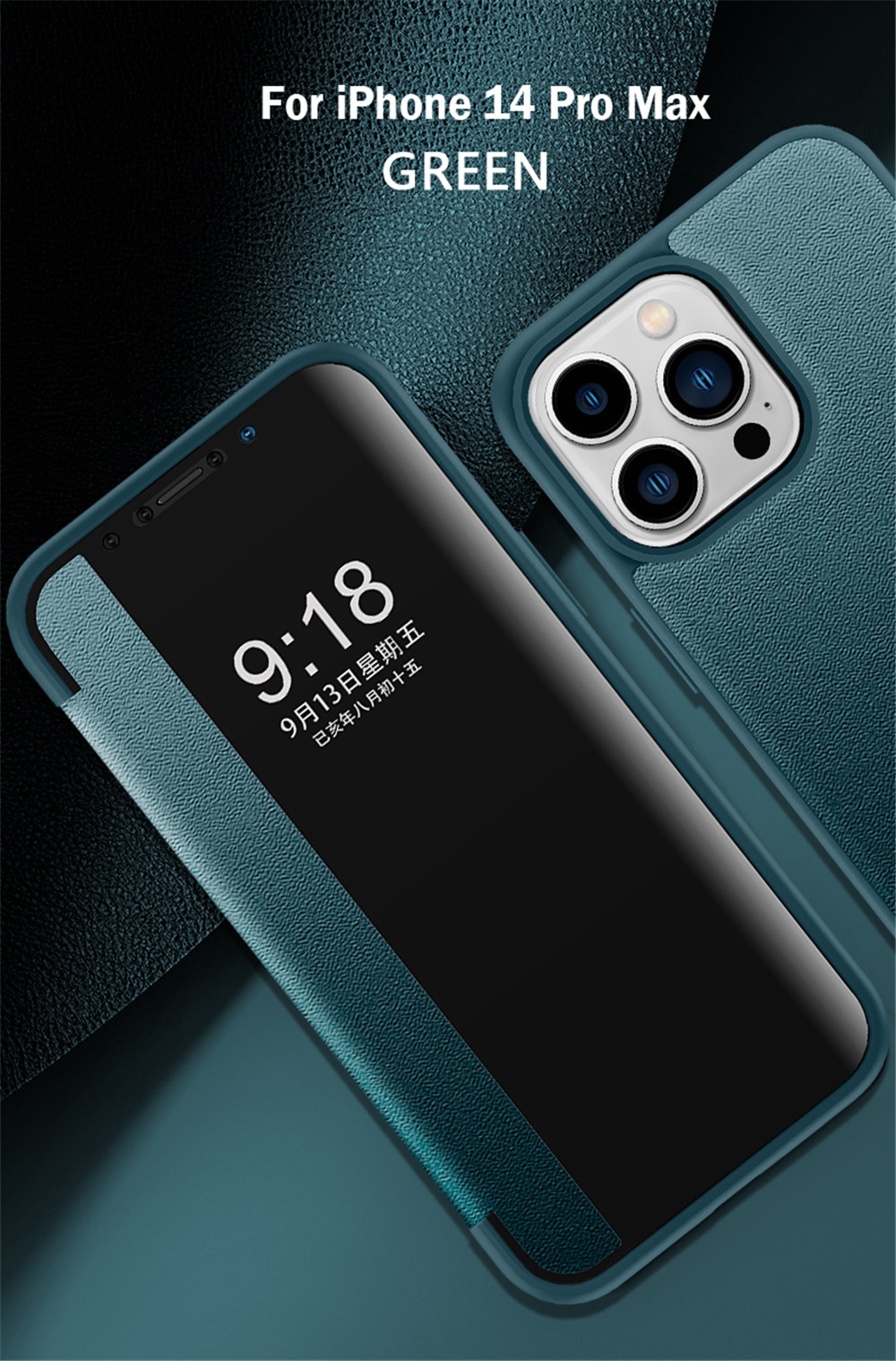 Smart View Flip Business Leather Case For iPhone