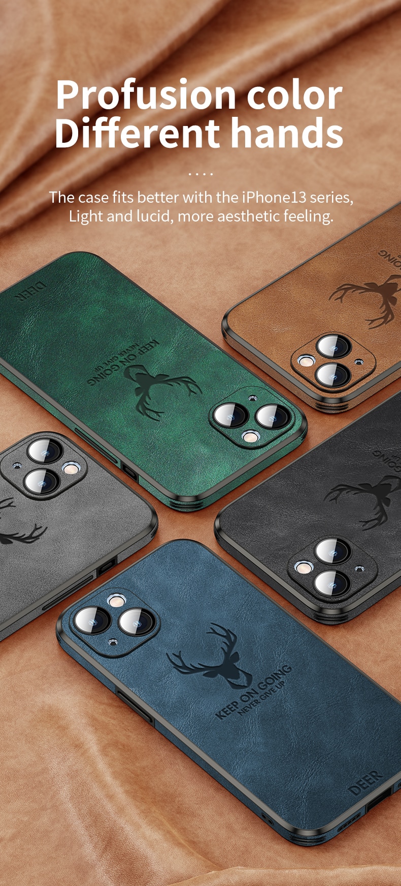 Silicone Deer Camera Protector Case For iPhone