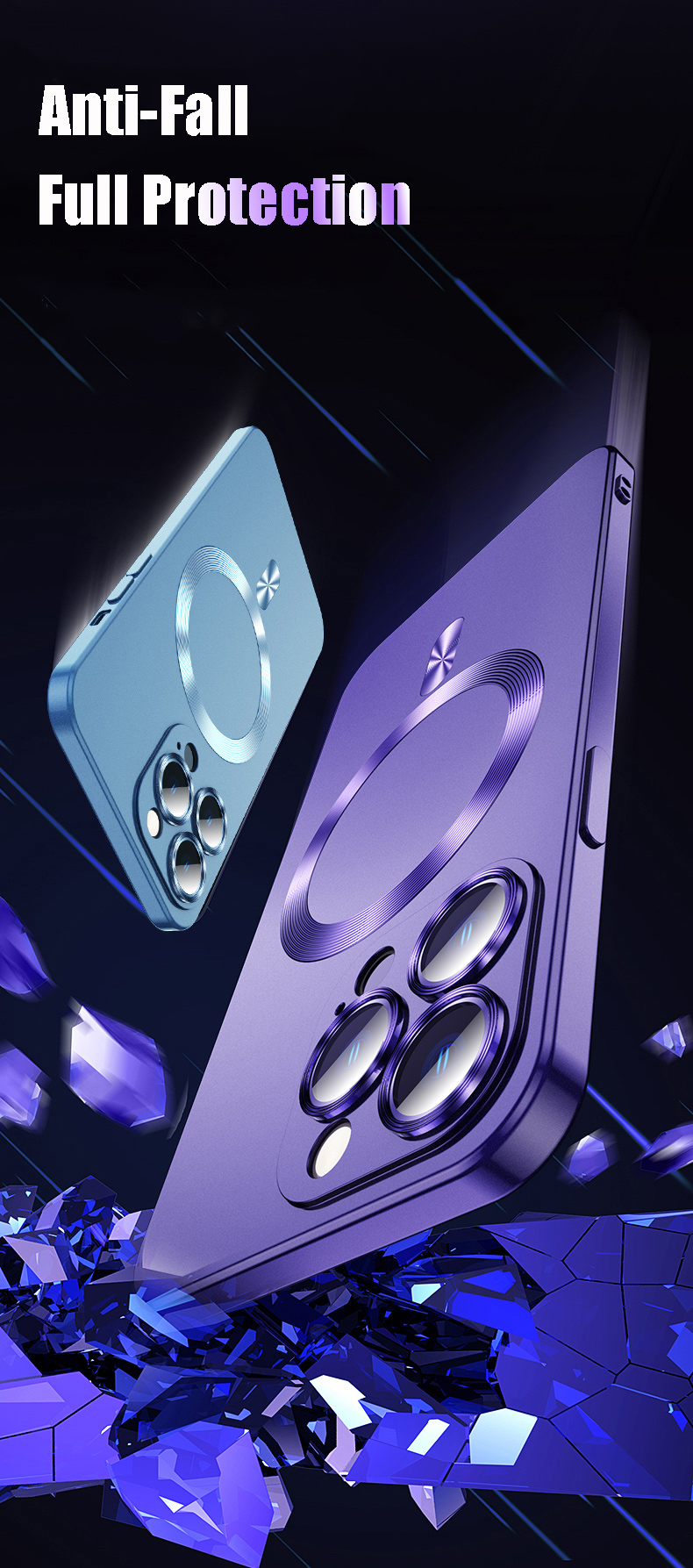 Glass Magnetic Wireless Charging Case for iPhone