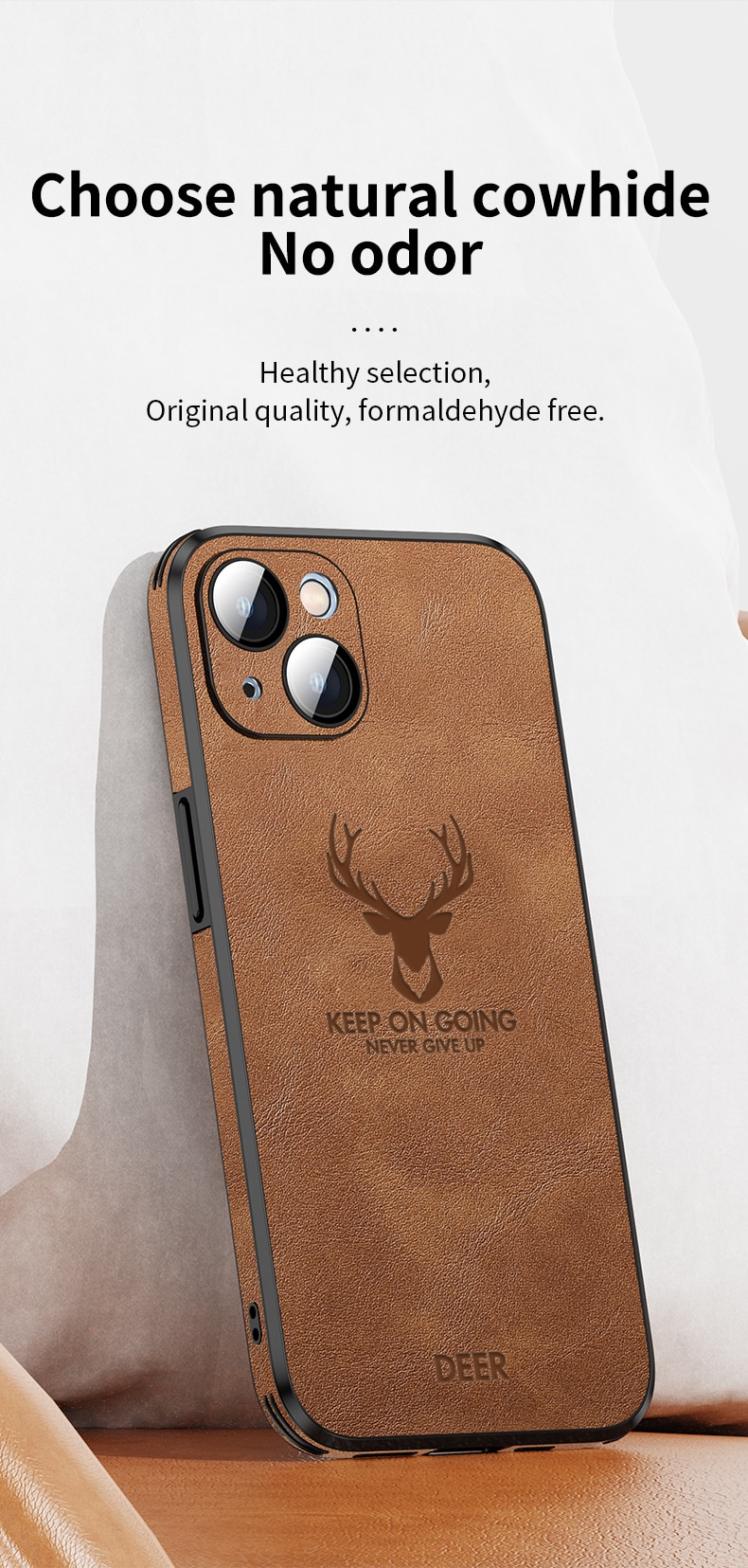 Silicone Deer Camera Protector Case For iPhone