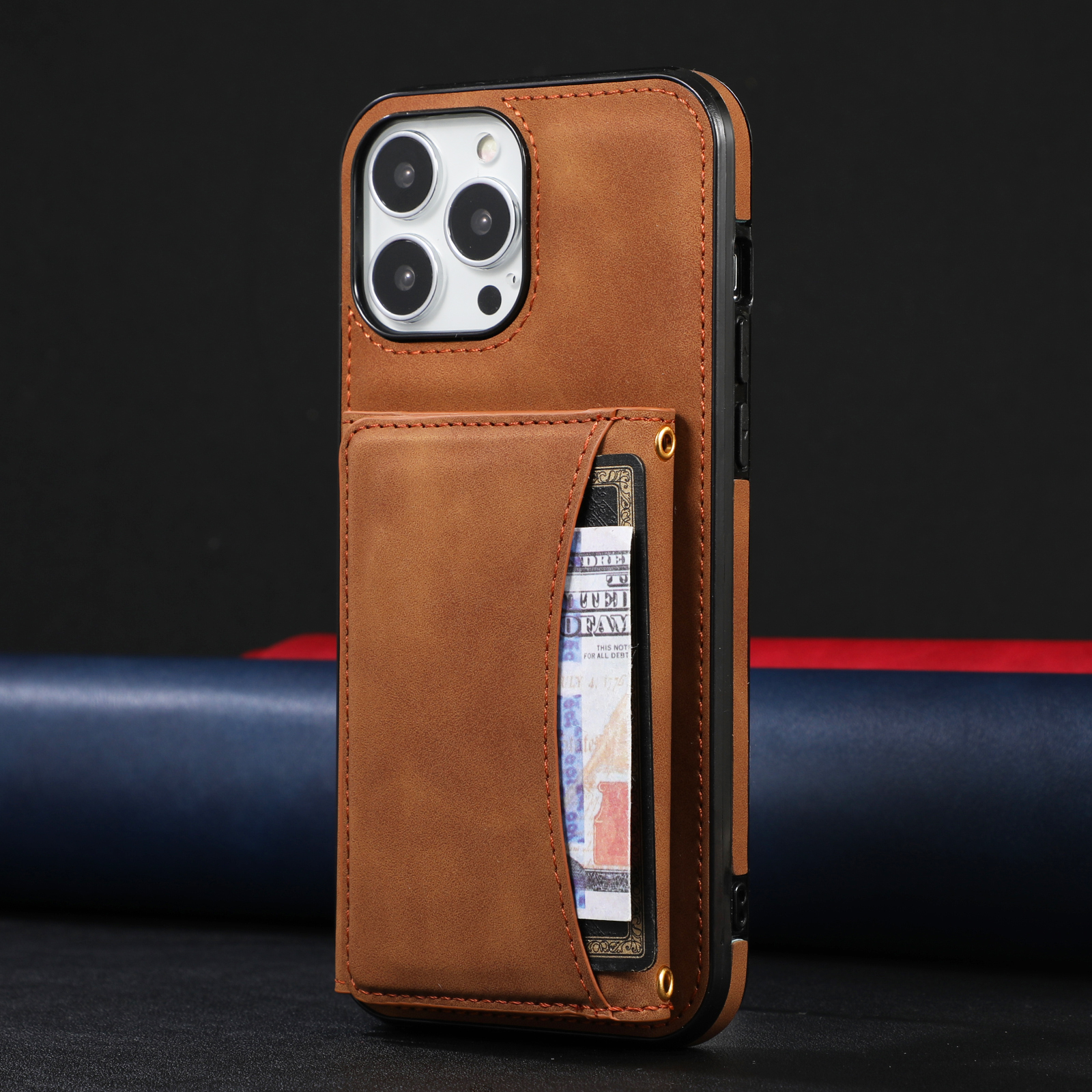 Wallet Leather Cards Holder Case For iPhone