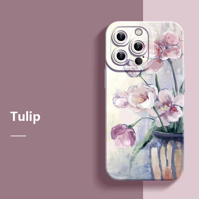Watercolor Painting Flower Matte Case For iPhone