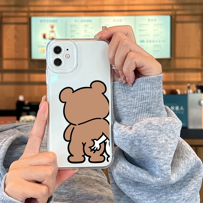 Funny Bear Bunny Couple Case for iPhone
