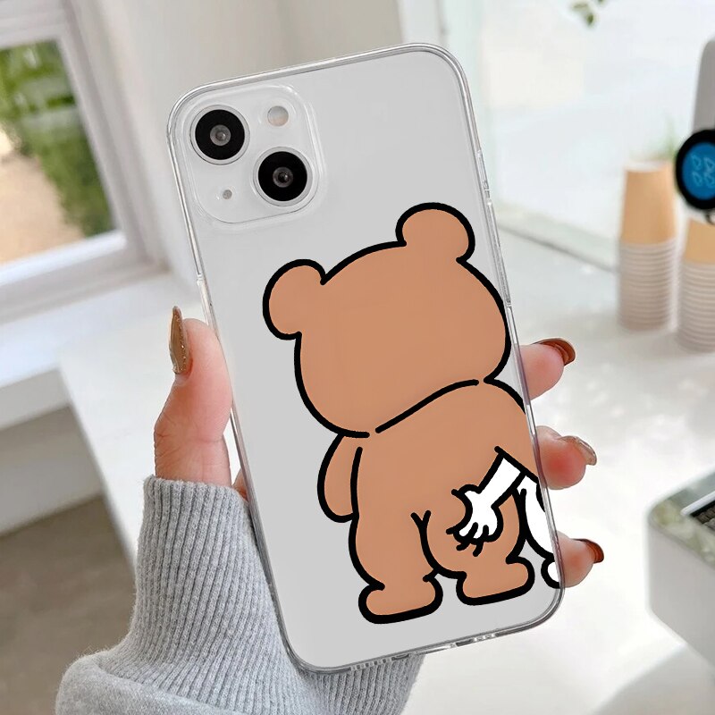 Funny Bear Bunny Couple Case for iPhone