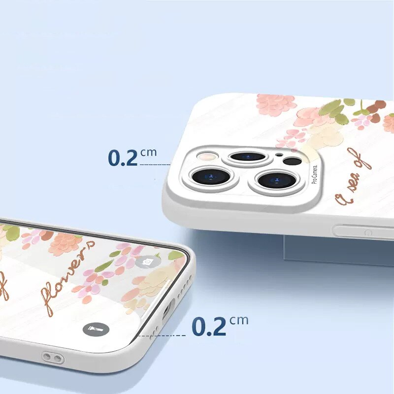 Watercolor Painting Flower Matte Case For iPhone