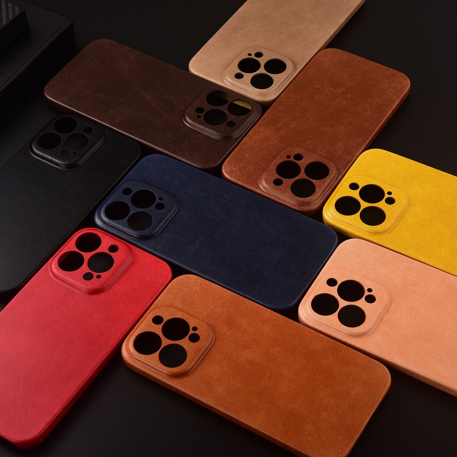 Luxury Frosted Leather Full Case For iPhone