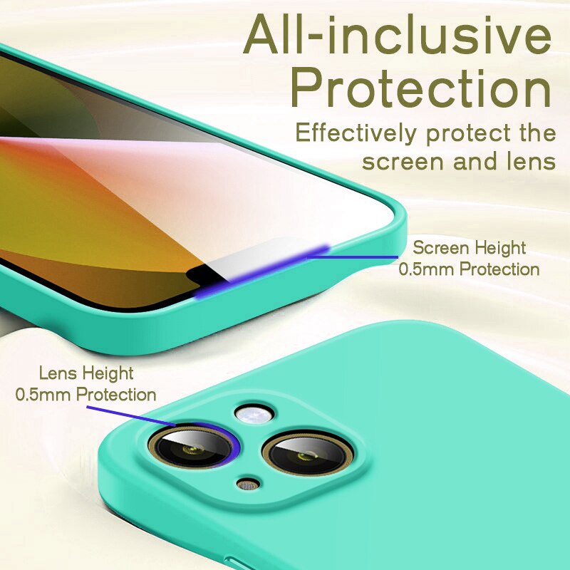 Original Square Liquid Silicone Case For iPhone