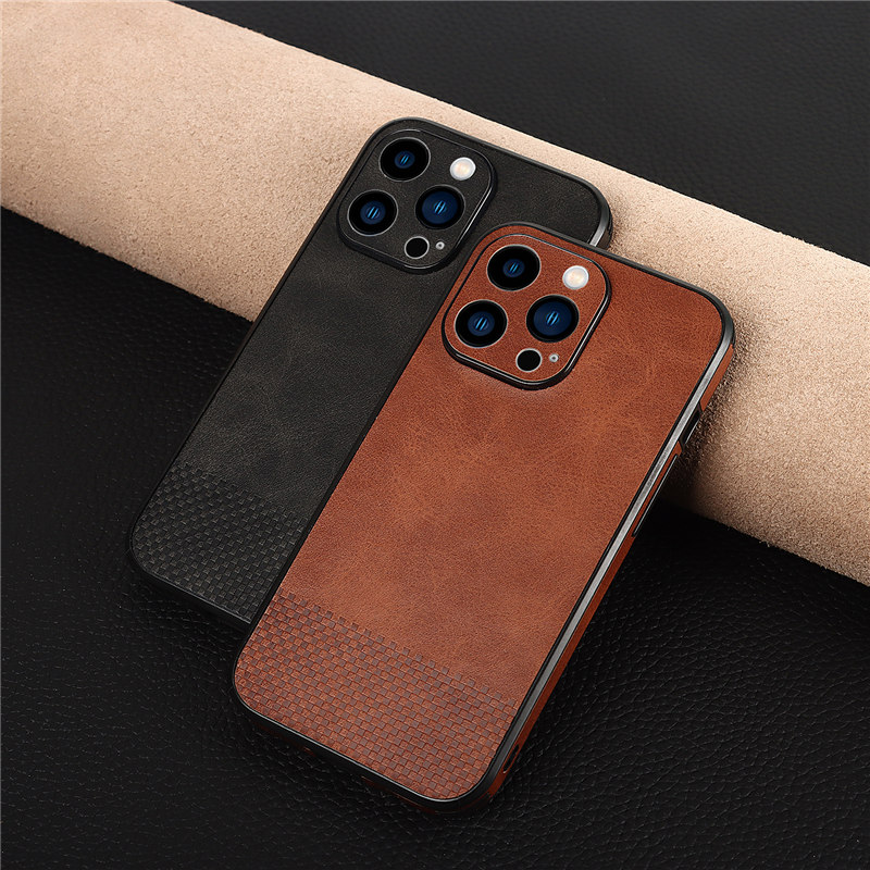 Cowhide Shockproof  Leather Case For iPhone