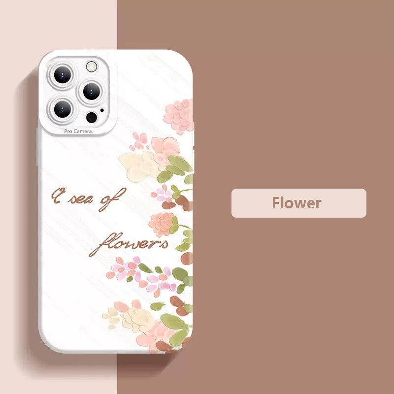 Watercolor Painting Flower Matte Case For iPhone