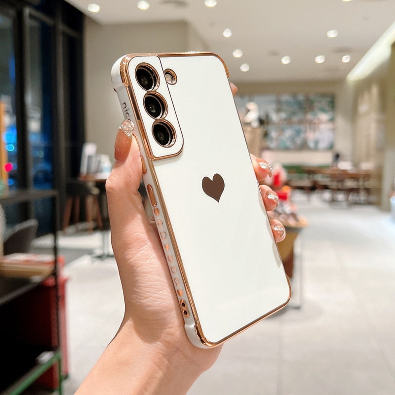 Plating Love Heart Case For Samsung