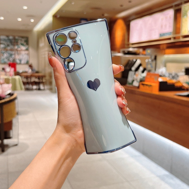 Plating Love Heart Case For Samsung