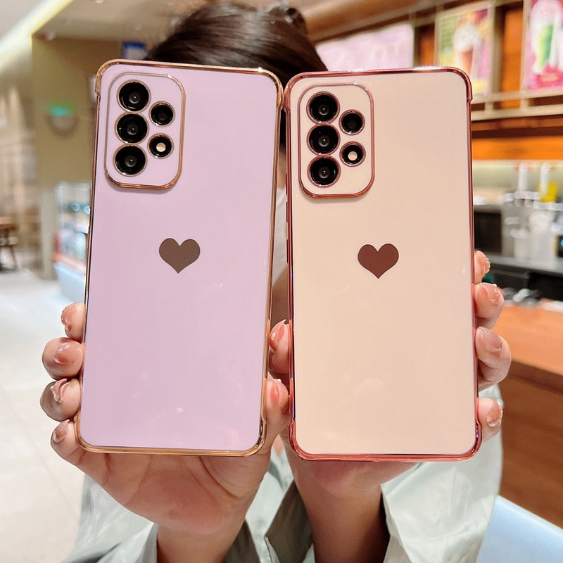 Plating Love Heart Case For Samsung