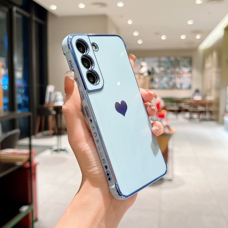 Plating Love Heart Case For Samsung
