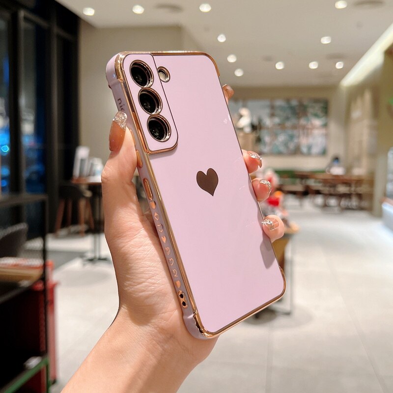 Plating Love Heart Case For Samsung
