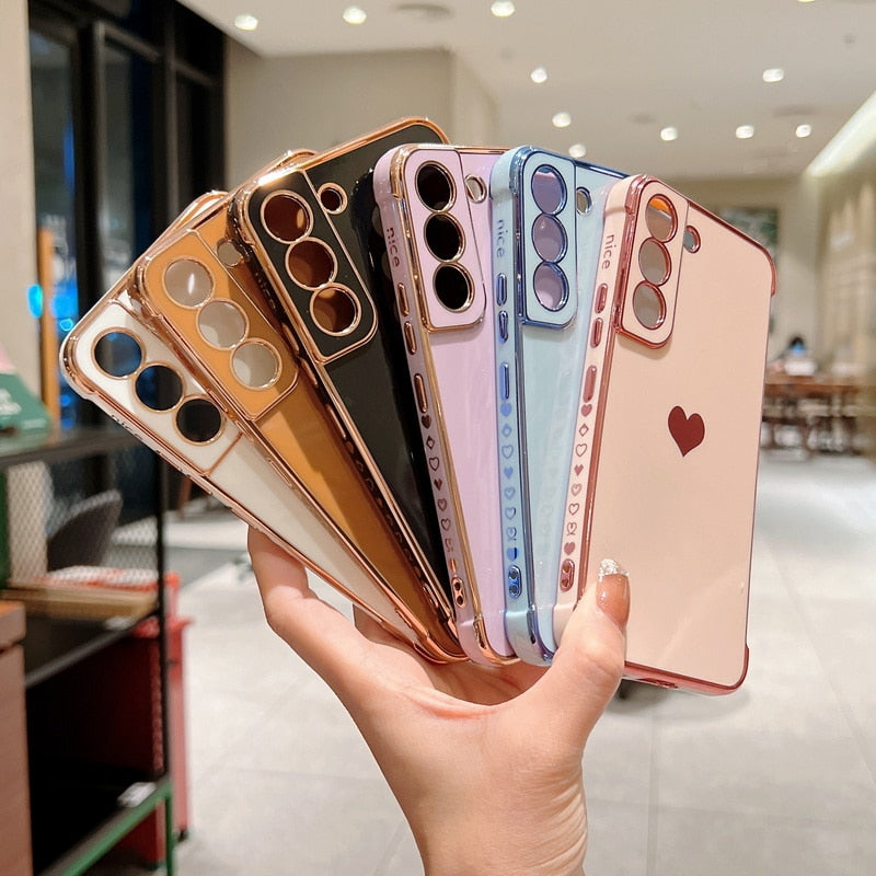 Plating Love Heart Case For Samsung