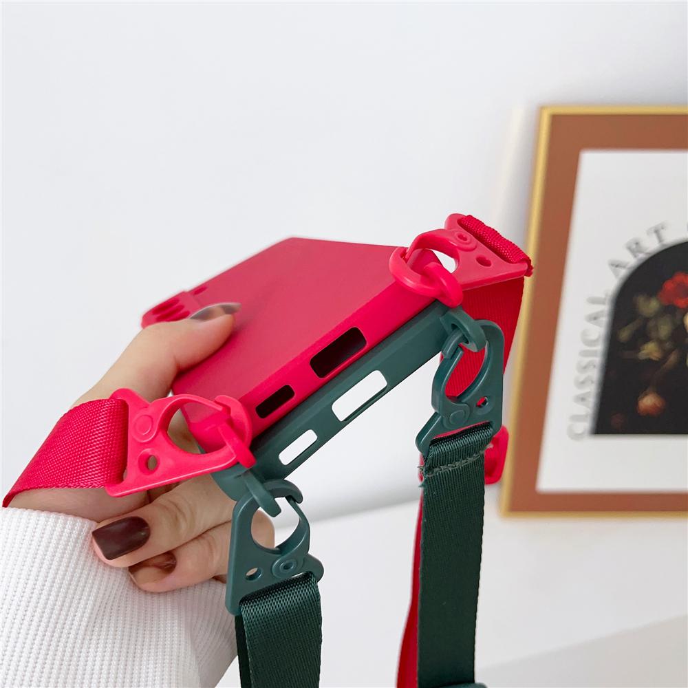 Crossbody Strap Lanyard Liquid Silicone Case For Samsung