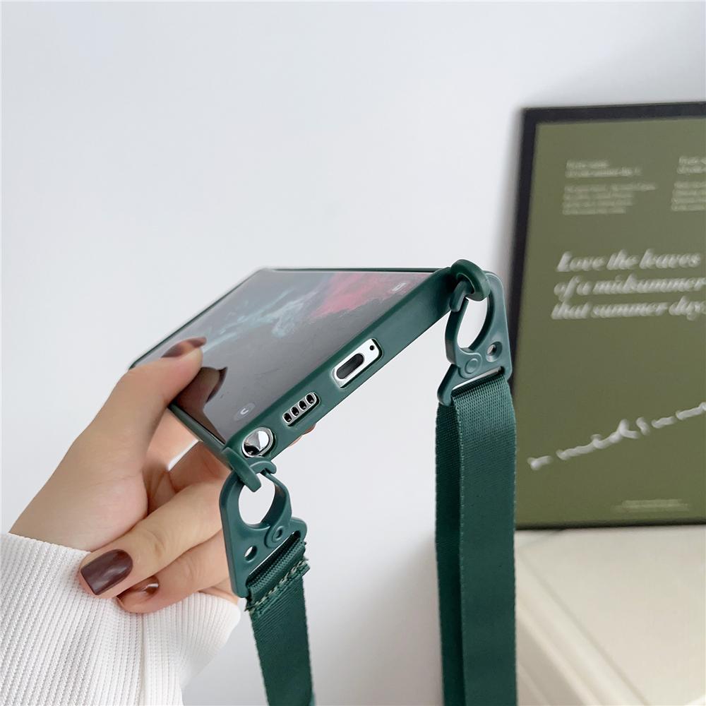 Crossbody Strap Lanyard Liquid Silicone Case For Samsung