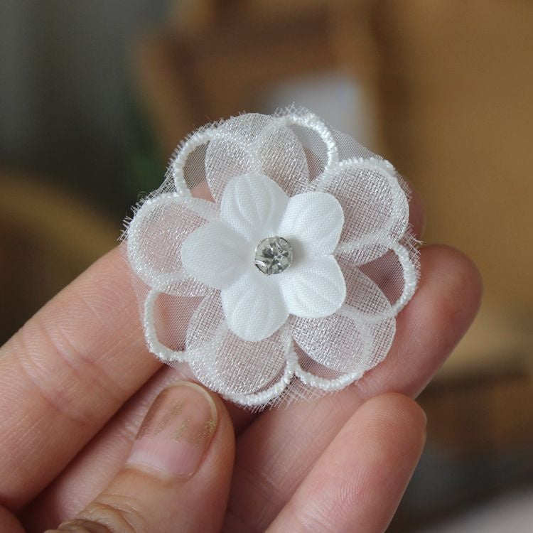 Lace Bead Trimming Single Floral BT0030-Lace Fabric Shop