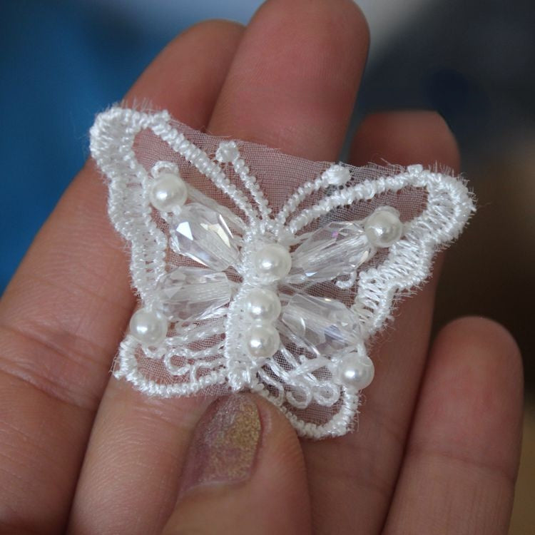 3D Lace Beaded Trims Single Floral BT0013-Lace Fabric Shop