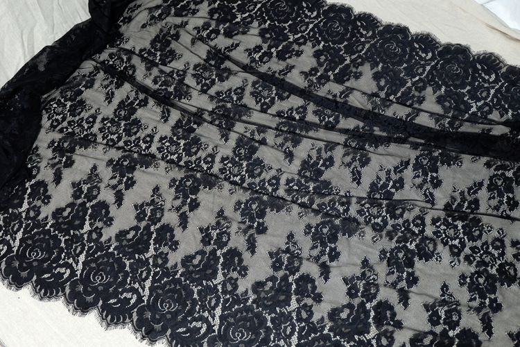 Eyelash Chantilly Lace Width 100cm CHL0009-Lace Fabric Shop