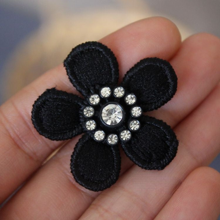 3D Beaded Lace Trim Single Flower BT0001-Lace Fabric Shop