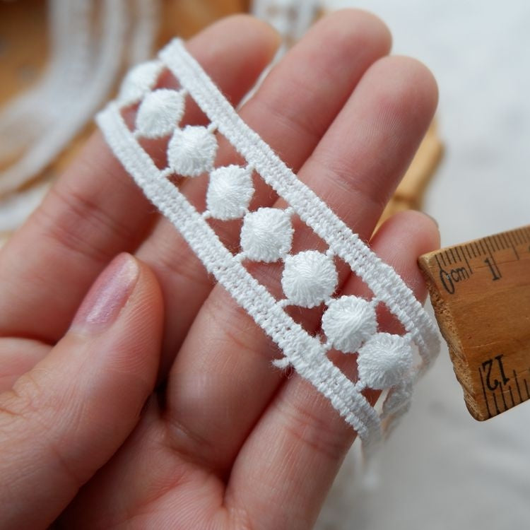 White Lace Trim Fabric Width 1-6 cm LT0161-Lace Fabric Shop