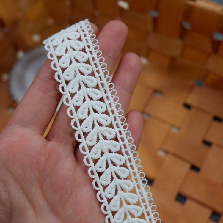 White Clothes Hem Lace Trim Decoration LT0233-Lace Fabric Shop