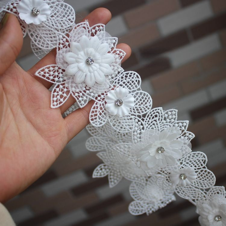 3D Beaded Flower Lace Trims Accessories BT0088-Lace Fabric Shop