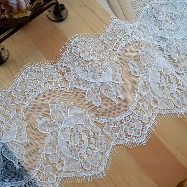 Rose Lace Trim Fabric Width 15-23 cm LT0234-Lace Fabric Shop