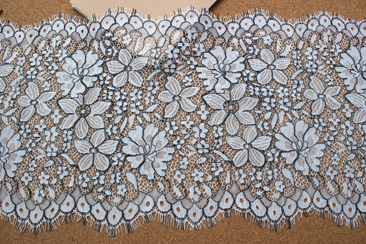 Double Color Lace Trim Width 27 cm LT0151-Lace Fabric Shop