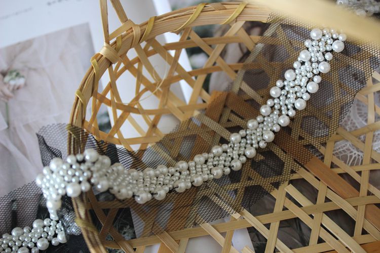 Pearl Beaded Mesh Tulle Lace Trim Material BT0101-Lace Fabric Shop