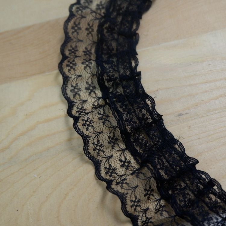 Pleated Stretch Lace Trim Width 4.6cm LT0168-Lace Fabric Shop