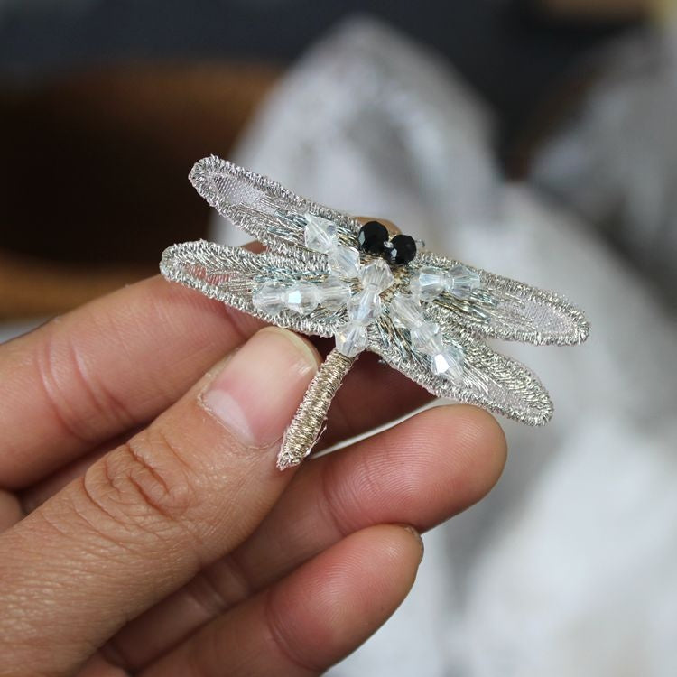 Embroidery Dragonfly Beads Bags Decoration EA0029-Lace Fabric Shop