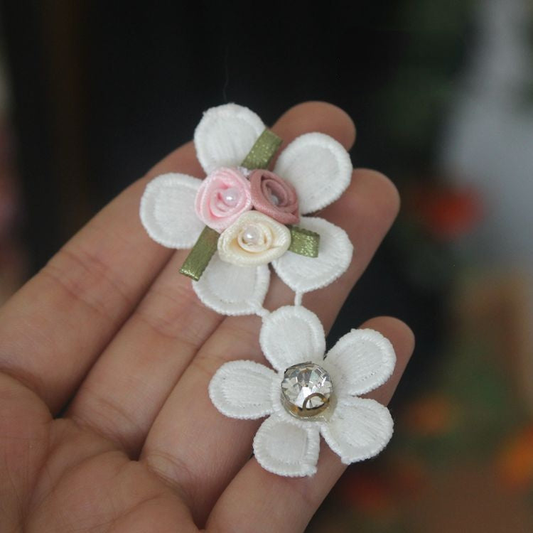 Rose Beaded Trim Single Floral BT0058-Lace Fabric Shop