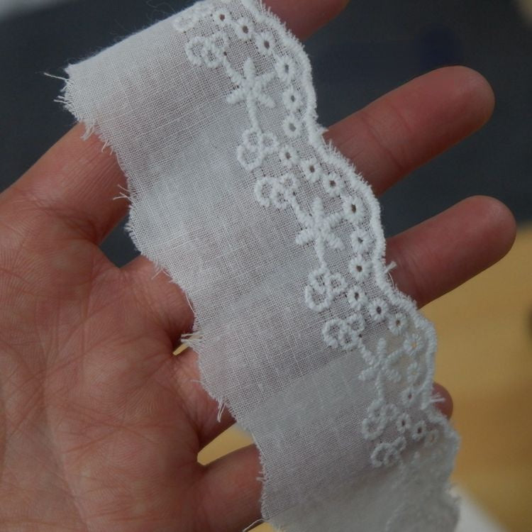 Cotton Eyelet Neckline Fabric Width 3.5 cm EF0045