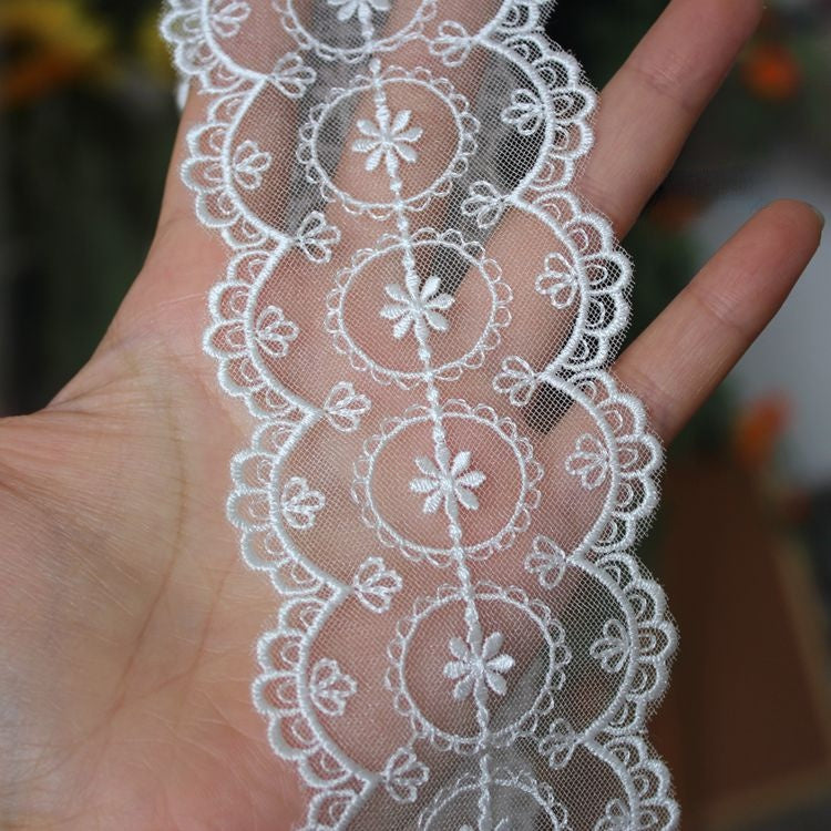 Wedding Mesh Lace Trim Width 4-6 cm LT0369-Lace Fabric Shop