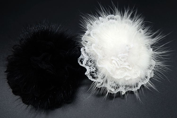 Fur Rabbit Brooch Coat Decoration BA0109-Lace Fabric Shop
