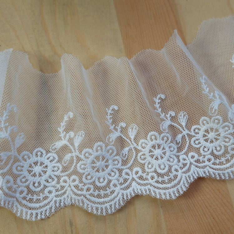Cuff Lace Tulle Fabric Trim Width 7-9 cm TF0081-Lace Fabric Shop