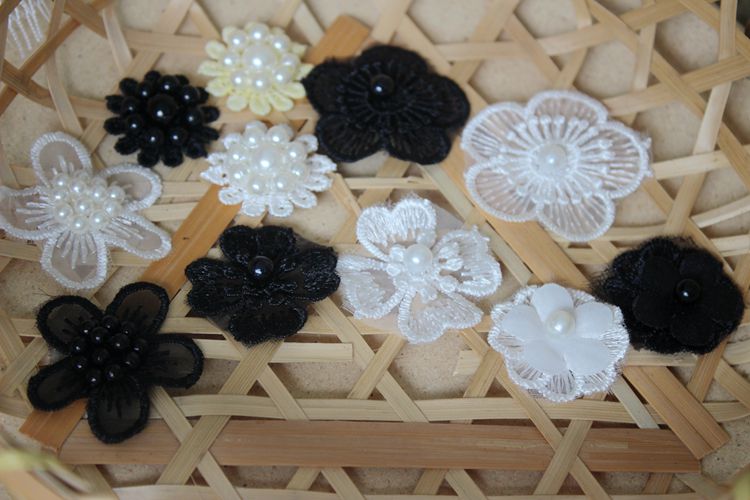 Lace Bead Trimming Single Floral BT0030-Lace Fabric Shop