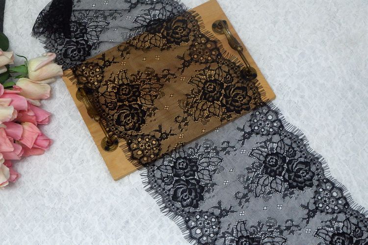 Chantilly Lace Trim Width 25 cm LT0090-Lace Fabric Shop