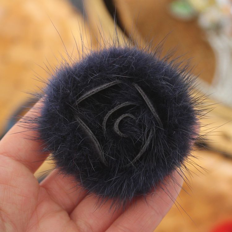 Colorful Fur Floral Brooch Decoration BA0107-Lace Fabric Shop