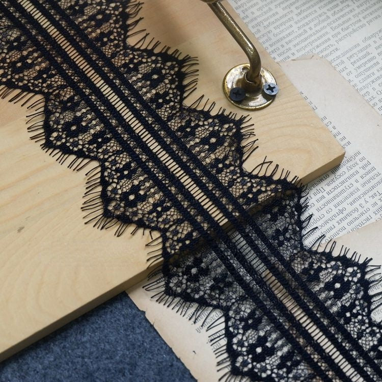 Eyelash Color Lace Trim Width 10 cm CL0008-Lace Fabric Shop